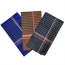 Dark Colors Check Print Handkerchiefs 100% Cotton For Men - Soft, 24x24 Inch (Set Of 12 Pcs.)